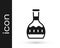 Black Tequila bottle icon isolated on white background. Mexican alcohol drink. Vector