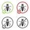 Black Termite icon isolated on white background. Circle button. Vector