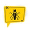 Black Termite icon isolated on white background. Yellow speech bubble symbol. Vector