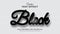 Black theme text effect with 3d editable text effect