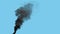 black thick carbon dioxide smoke emission from forest fire, isolated - industrial 3D illustration