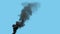 black thick toxic smoke emission from factory, isolated - industrial 3D illustration