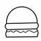 Black thin line Burger Icon