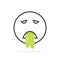 Black thin line vomits emoji icon