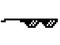 Black thug life meme like glasses in pixel art