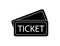 Black Ticket isolated on white background. Ticket for web design