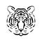 Black tiger head logo. Vintage emblem of predatory