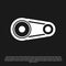 Black Timing belt kit icon isolated on black background. Vector