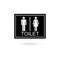 Black Toilets logo, Male and female bathroom, restroom sign flat icon