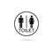 Black Toilets logo, Male and female bathroom, restroom sign flat icon