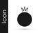 Black Tomato icon isolated on white background. Vector