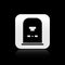 Black Tombstone with RIP written on it icon isolated on black background. Grave icon. Silver square button. Vector