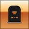 Black Tombstone with RIP written on it icon isolated on gold background. Grave icon. Vector Illustration
