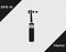 Black Tooth drill icon isolated on transparent background. Dental handpiece for drilling and grinding tools. Medical
