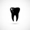 Black tooth icon with caries