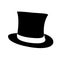 Black top hat. Gentleman cylinder hat illustration.