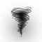 Black tornado. Hurricane extreme weather condition. Vector illustration isolated on a white