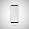 Black touchscreen smartphone. White screen. Isolated on a white background. Vector