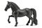 Black toy horse isolated on white, generative ai