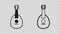 Black Traditional musical instrument mandolin icon isolated on transparent background. Vector