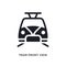 black tram front view isolated vector icon. simple element illustration from transport-aytan concept vector icons. tram front view