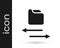 Black Transfer files icon isolated on white background. Copy files, data exchange, backup, PC migration, file sharing