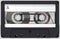 Black and transparent audio cassette with sticker and label