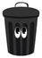 Black trash can, illustration, vector