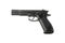 Black traumatic gun isolated on white