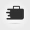 Black travel suitcase icon with shadow