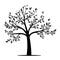 Black Tree with Leaves Vector icon. Flora Illustration sign. park symbol.