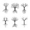 Black Trees without Leafs. Vector Illustration.