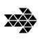 Black triangle arrow icon, simple style