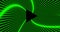 Black triangle in the center. Outgoing green glowing lines. Rotating abstraction. The concept of technology, black hole