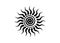 Black Tribal Sun Tattoo Sonnenrad Symbol, sun wheel sign. The ancient European esoteric element. Logo Graphic element spiral shape