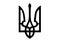 The black Trident. Ukrainian coat of arms, vector