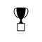 Black Trophy Cup Flat Icon on white background