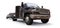 Black truck with a trailer for transporting a racing boat on a white background. 3d rendering