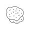 Black truffle mushroom line icon