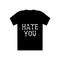 Black tshirt with print Hate you. Gothic aesthetic in y2k, 90s, 00s and 2000s style. Emo Goth tattoo sticker black white
