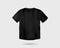 Black tshirt template. Fashionable unisex short sleeved shirt sports and casual