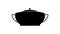 Black tureen icon for culinary blog or restaurante