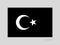 Black Turkish Flag with White Crescent and Star. National Ensign