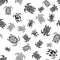 Black turtles on the white background. Seamless pattern.