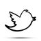 Black Tweet Bird Vector Logo EPS.Twitter Icon Button.Flat Social Media Twiter Sign