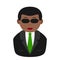 Black Tycoon Avatar Flat Icon on White