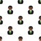 Black Tycoon Avatar Icon Seamless Pattern