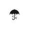 Black umbrella with black euro signs under it. Vector flat icon isolated on white