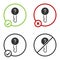 Black Undefined key icon isolated on white background. Circle button. Vector Illustration