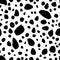 Black uneven specks, spots, blobs seamless pattern